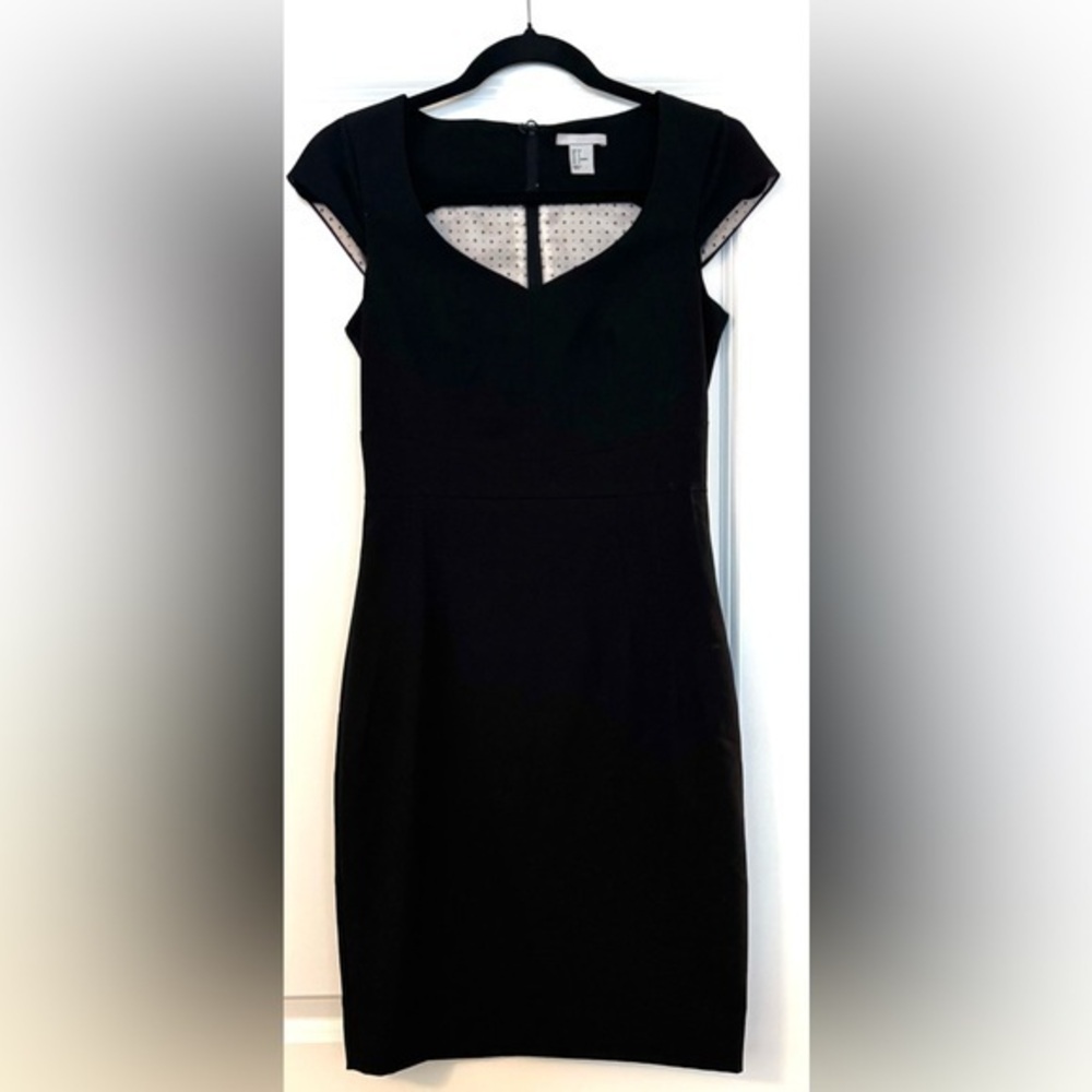 H&M Black Mini Dress Sweetheart Neckline